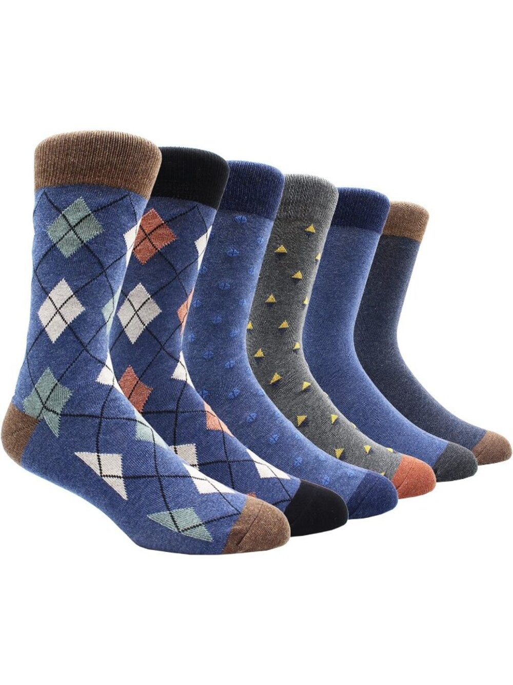 🧦Men's 2 Colorful Striped 6 Pairs Dress Socks Pattern Funny Casual Socks Pack